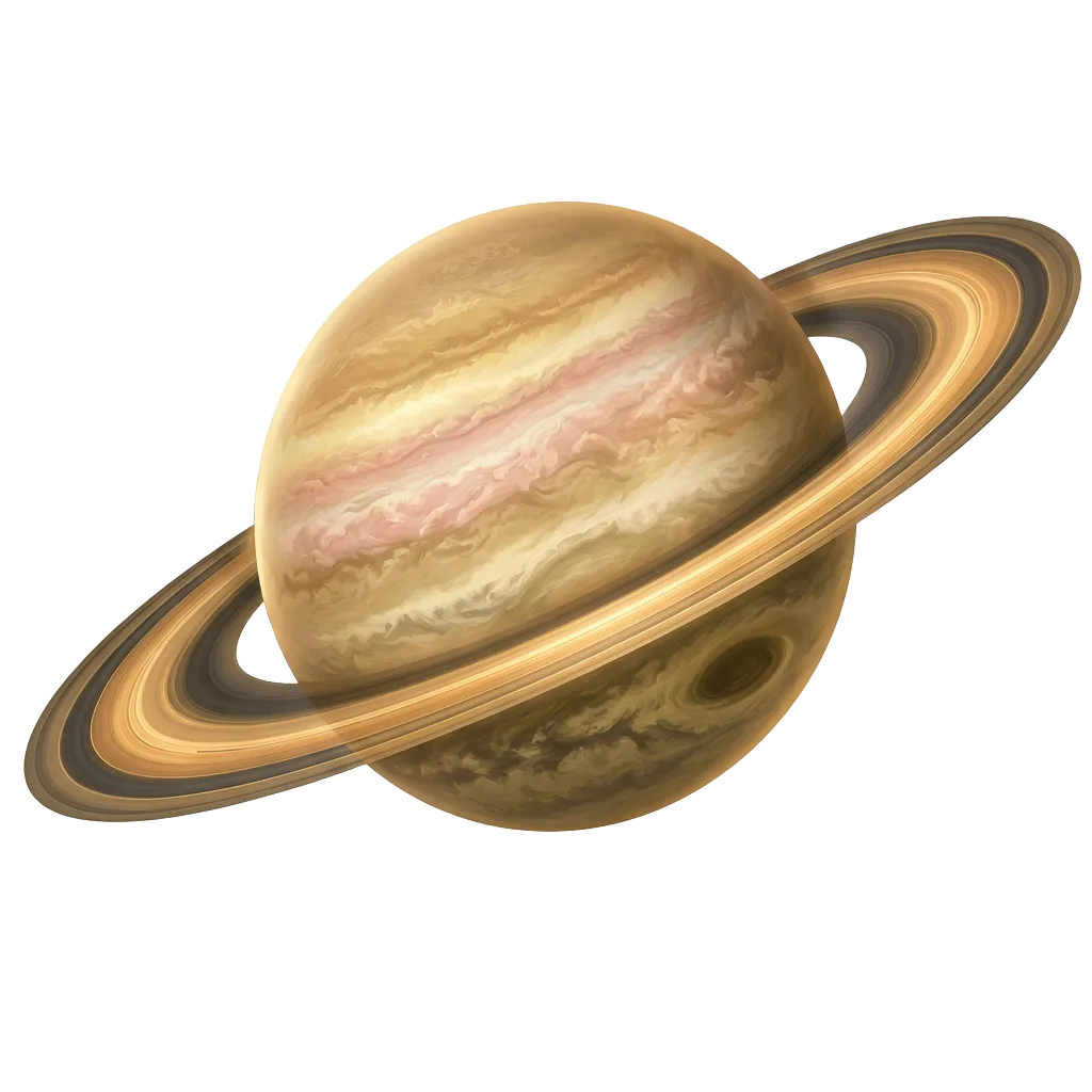 Saturn z zlatimi obroči